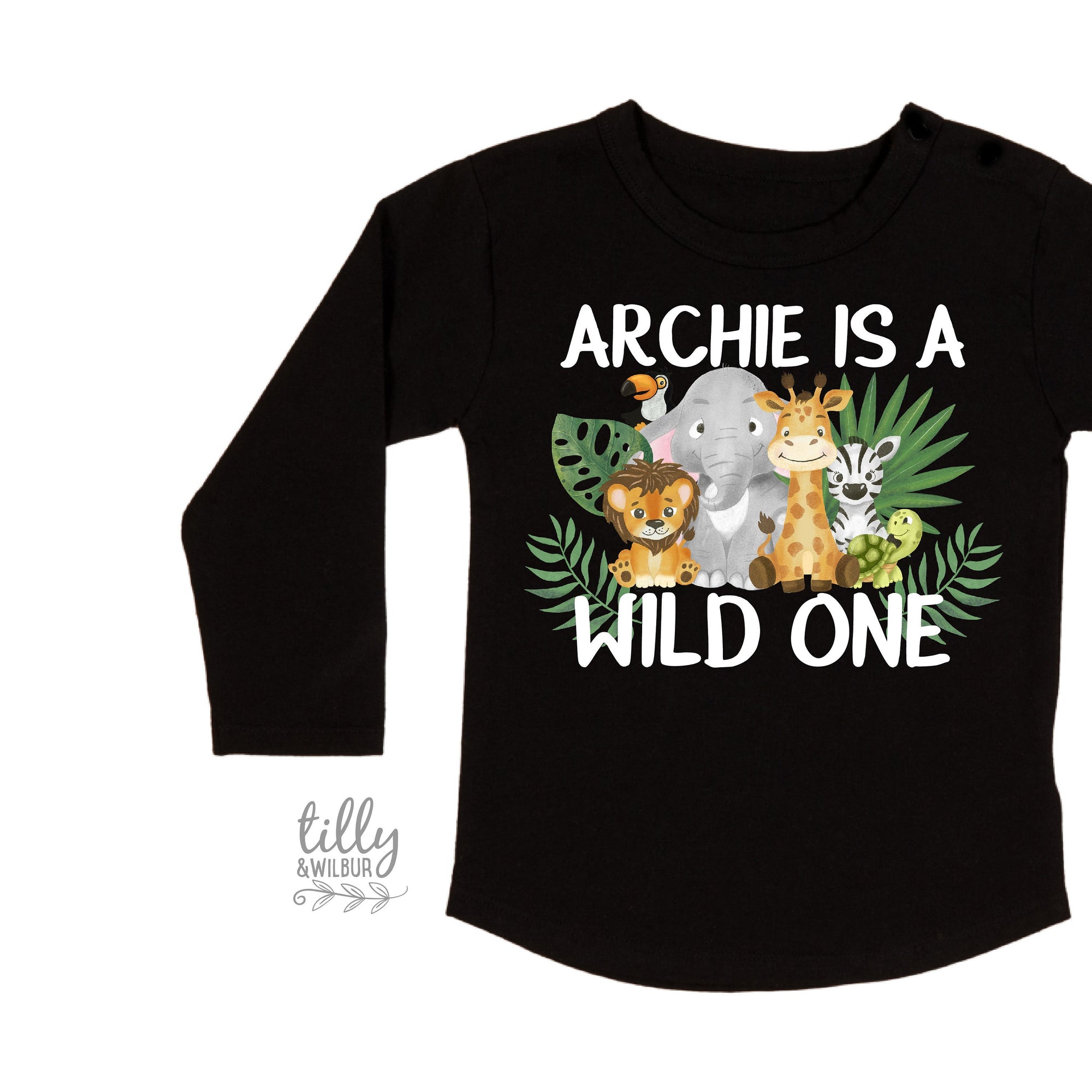 Safari Animal First Birthday T-Shirt, Safari Baby Birthday Gift, 1st Birthday Boy T-Shirt, 1st Birthday Baby Outfit, Jungle Animal Theme