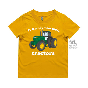 Tractor T-Shirt, Just a Boy Who Loves Tractors T-Shirt, Tractor Shirt, I Love Tractors T-Shirt, Farm Life, Tractor Lover Gift, Farmer Shirt
