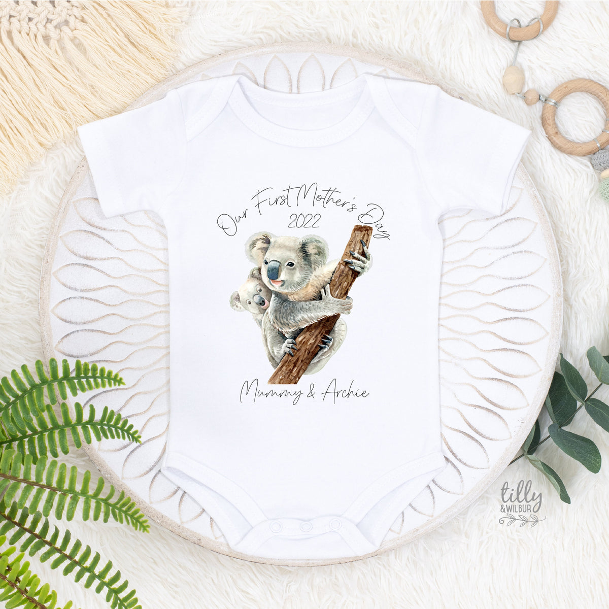 Mummy I Love You Happy First Mother&#39;s Day Onesie®, Personalised Mother&#39;s Day Onesie®, 1st Mother&#39;s Day Onesie®, First Mother&#39;s Day Bodysuit