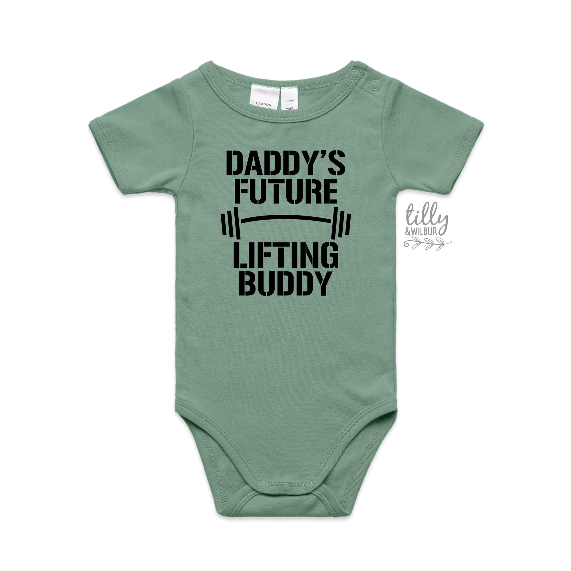Daddy's Future Lifting Buddy, Daddy Bodysuit, Daddy Baby Clothes, New Dad Gift, Dad Gym, Dad Workout, Pregnancy Announcement, Baby Reveal