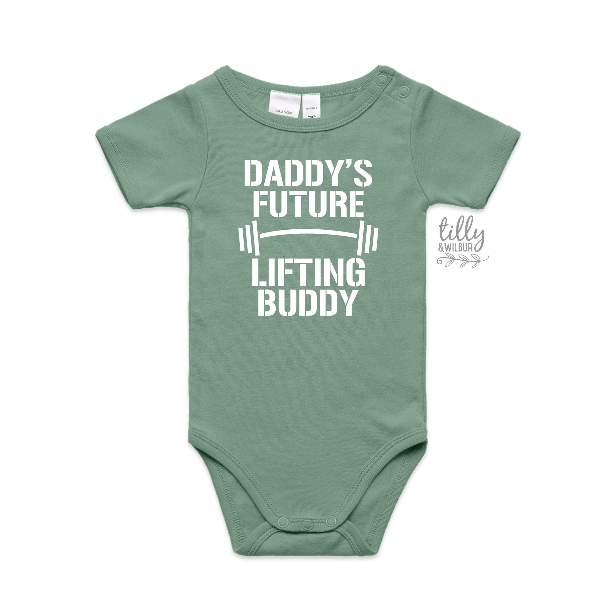 Daddy's Future Lifting Buddy, Daddy Bodysuit, Daddy Baby Clothes, New Dad Gift, Dad Gym, Dad Workout, Pregnancy Announcement, Baby Reveal
