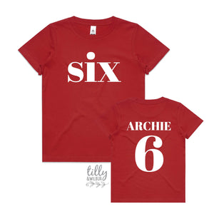 6th Birthday T-Shirt, Personalised 6th Birthday T-Shirt, Boys 6th Birthday, Birthday Boy Tee, Boy's 6th Birthday Gift, 6 Bday Party T-Shirt