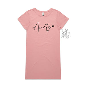 Aunty T-Shirt Dress, Pregnancy Announcement T-Shirt, I'm Going To Be An Aunty, Baby Shower Gift, Aunty, Auntie, Sister Gift, Women's Dress
