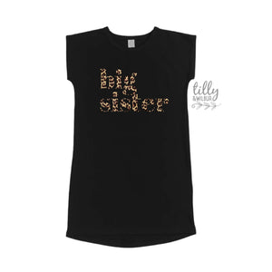 Big Sister T-Shirt Dress, Promoted To Big Sister T-Shirt, Big Sister, Leopard Print, Pregnancy Announcement, I'm Going To Be A Big Sister
