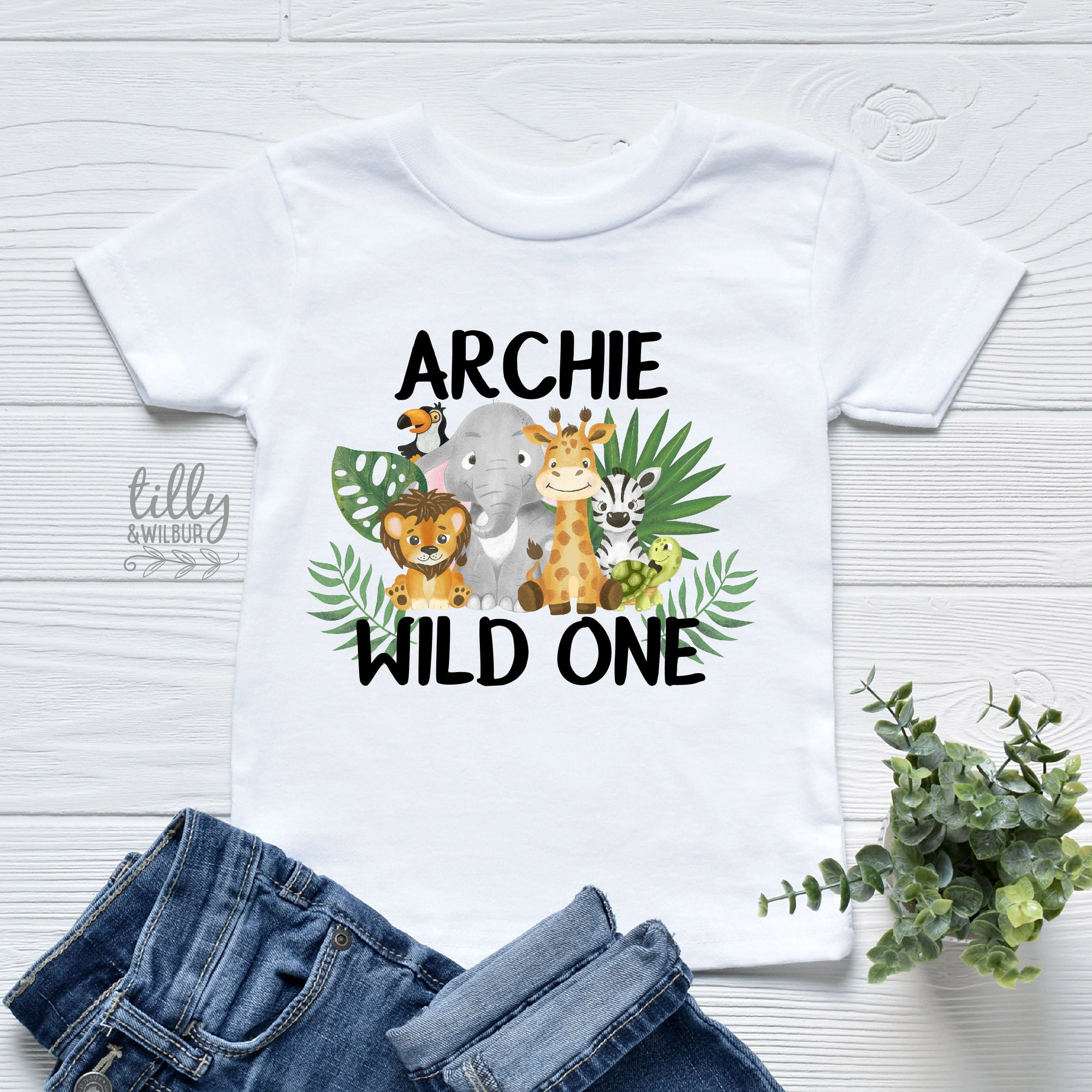 Safari Animal First Birthday T-Shirt, Safari Baby Birthday Gift, 1st Birthday Boy T-Shirt, 1st Birthday Baby Outfit, Jungle Animal Theme