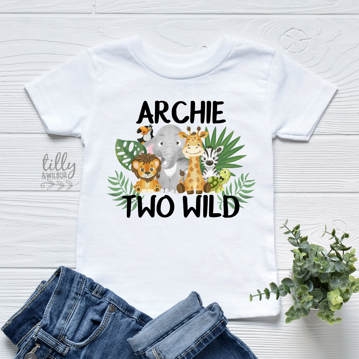 Personalised Birthday T-Shirt, Safari Animal 2nd Birthday T-Shirt, Custom Birthday T-Shirt, Safari Birthday, Jungle Animal Theme Birthday