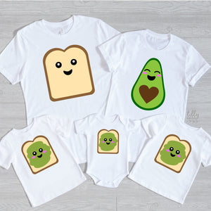 Avocado Toast Family T-Shirt, Avocado Toast Set, Avocado, Valentine's Day Family, Matching Family, Avocado Foodie Family, Vegan, Vegetarian
