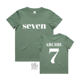 Seven T-Shirt, Seven Year Old Birthday T-Shirt, 7th Birthday Gift, Boy's 7th Birthday T-Shirt, I Am Seven, Birthday Boy,  Happy 7th Birthday