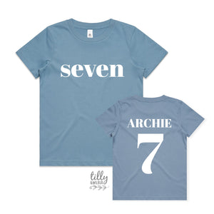 Seven T-Shirt, Seven Year Old Birthday T-Shirt, 7th Birthday Gift, Boy's 7th Birthday T-Shirt, I Am Seven, Birthday Boy,  Happy 7th Birthday