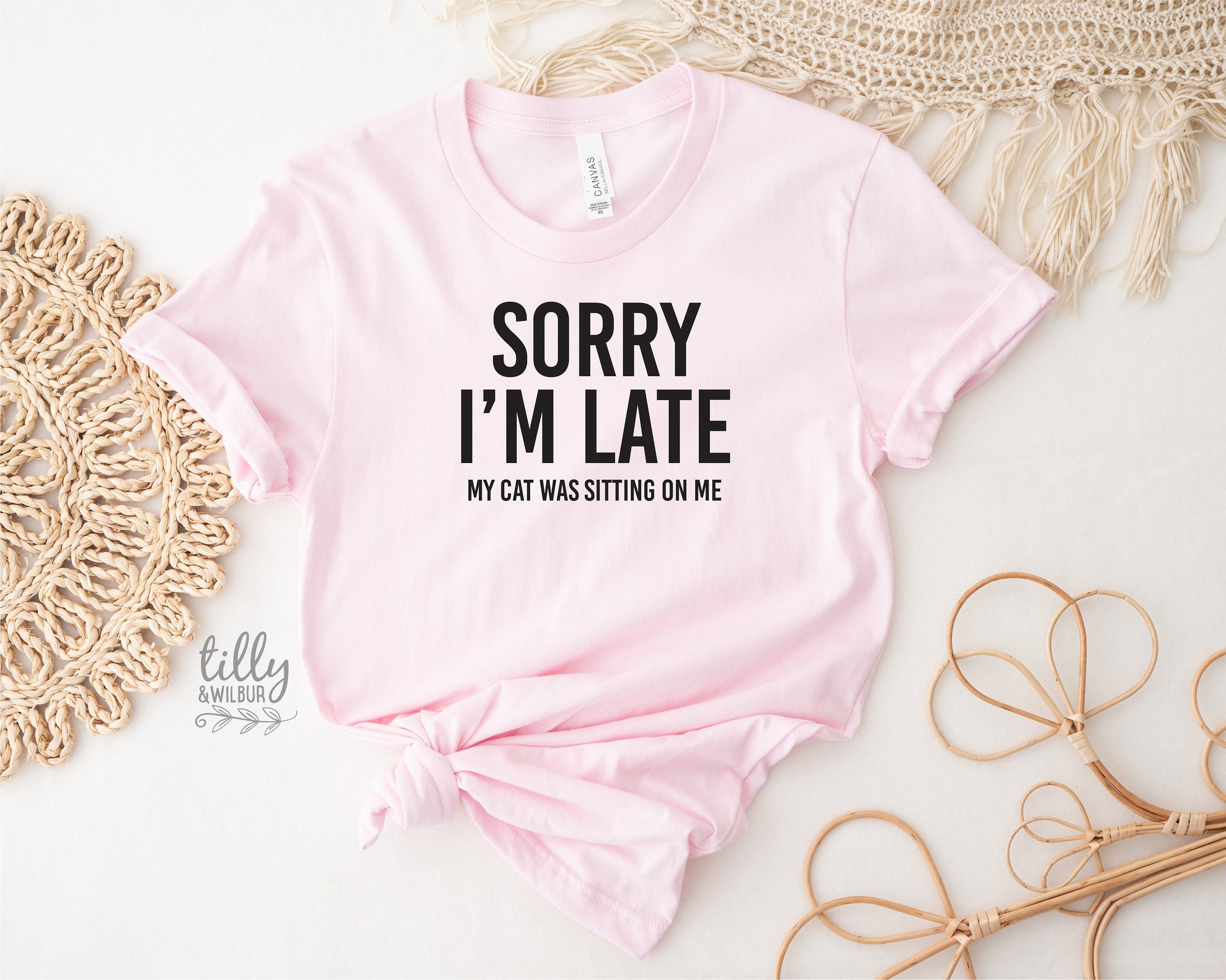 Cat T-Shirt, Sorry I'm Late The Cat Was Sitting On Me T-Shirt, Funny Cat T-Shirt, Kitty Tee, Kitten T-Shirt, I Love Cats T-Shirt, Cat Lover