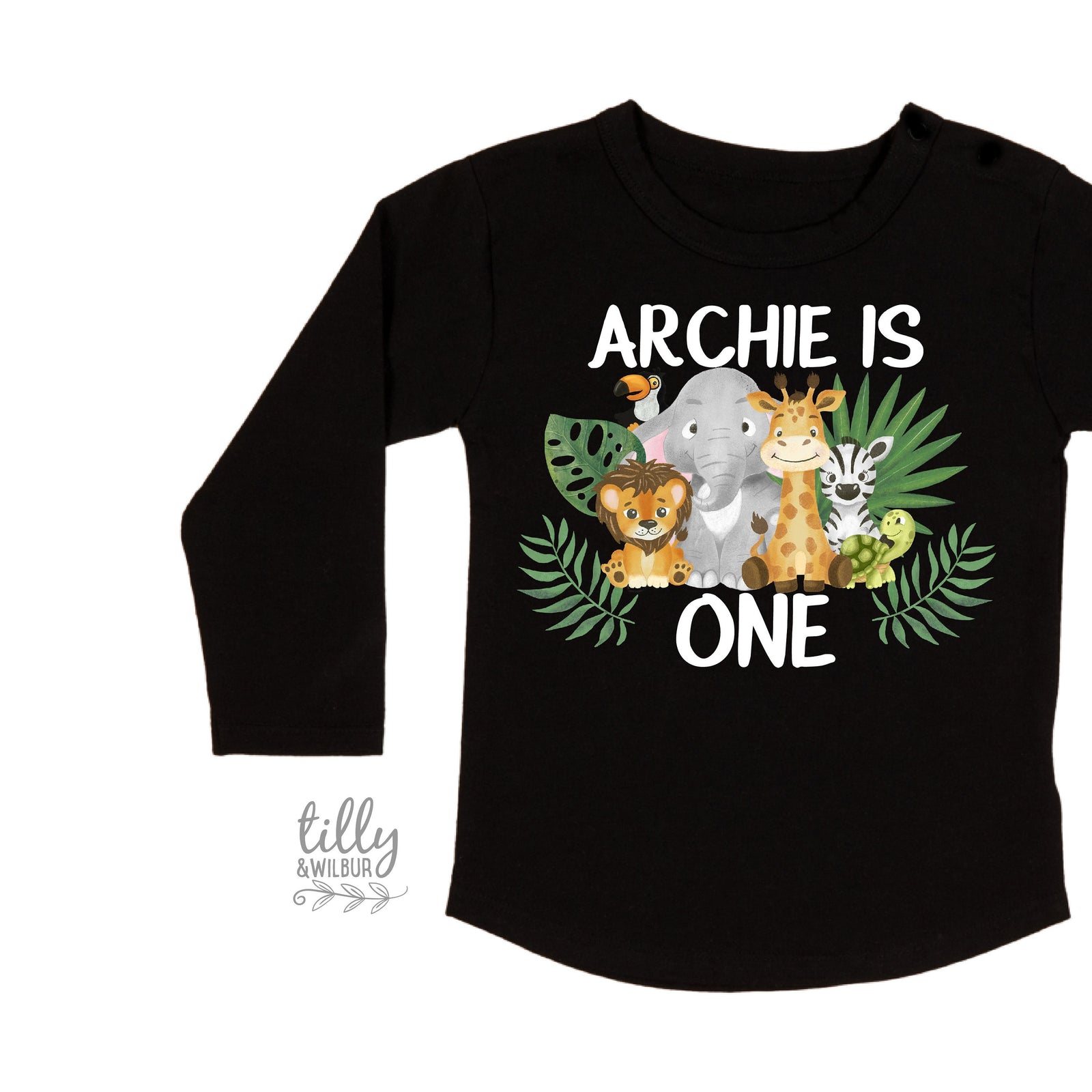 Safari Animal First Birthday T-Shirt, Safari Baby Birthday Gift, 1st Birthday Boy T-Shirt, 1st Birthday Baby Outfit, Jungle Animal Theme