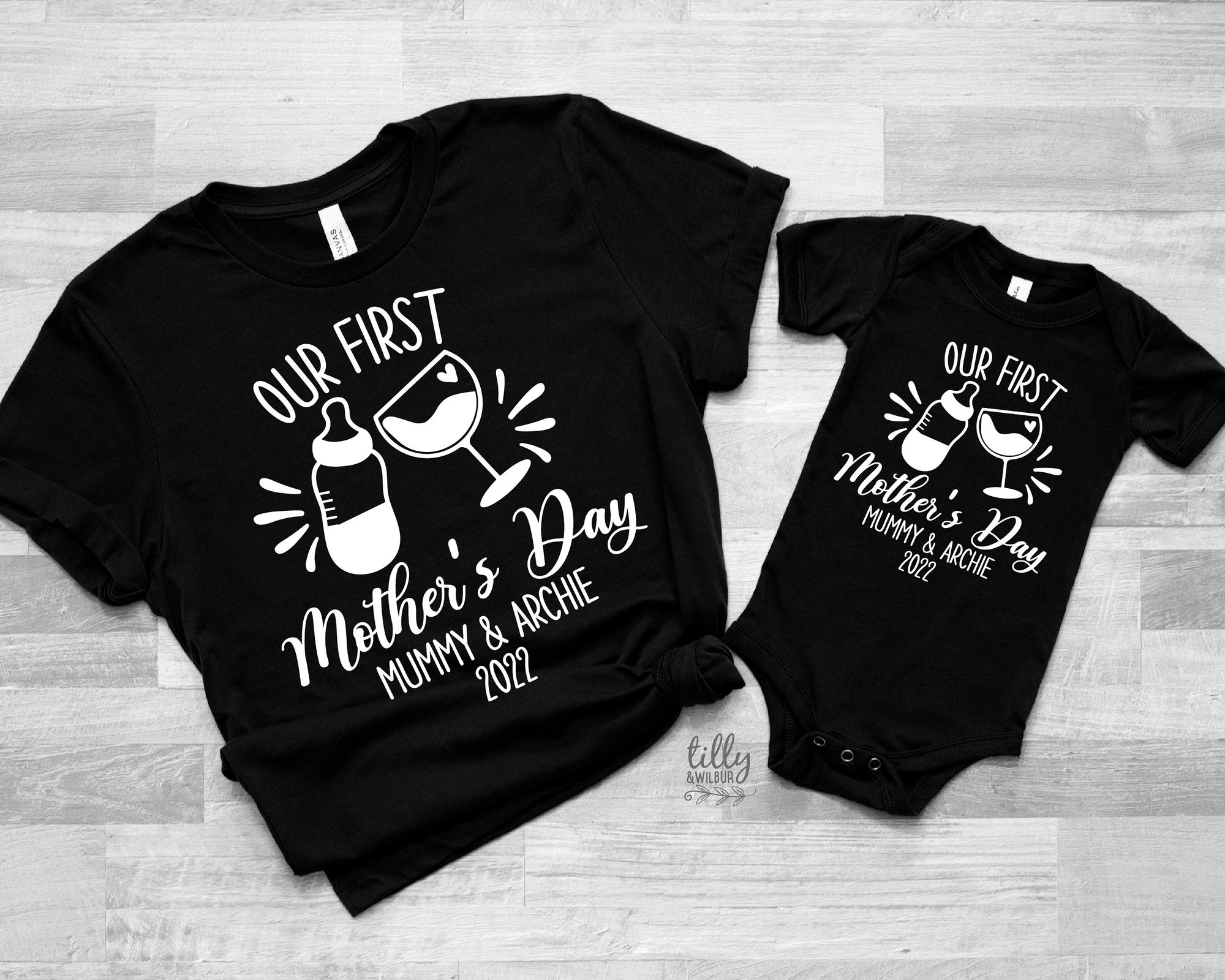 Our First Mother's Day 2022 Matching Outfits, Personalised Mother's Day Gift, 1st Mother's Day Gift, Mummy And Me T-Shirts, Mothers Day Gift