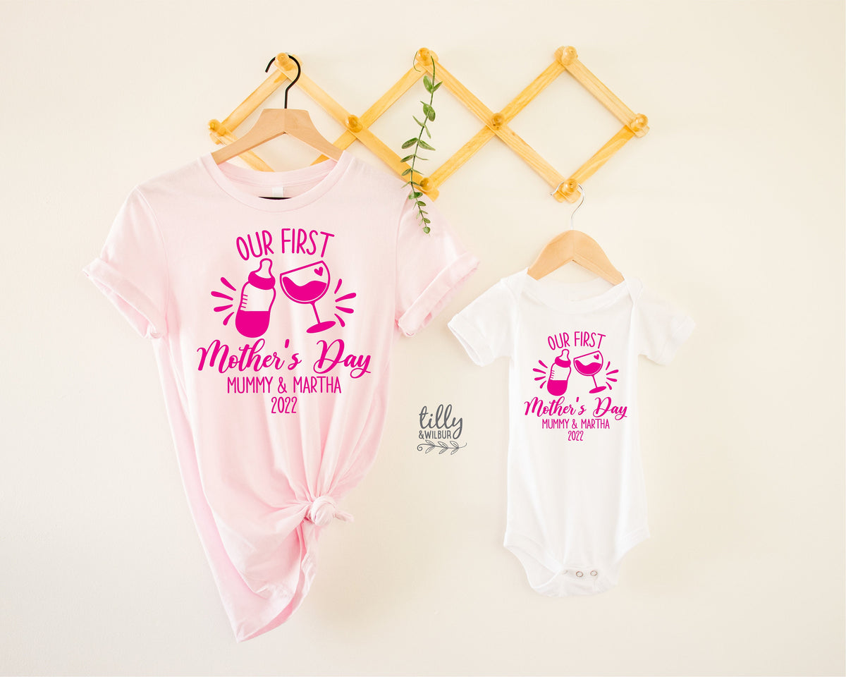 Our First Mother&#39;s Day 2022 Matching Outfits, Personalised Mother&#39;s Day Gift, 1st Mother&#39;s Day Gift, Mummy And Me T-Shirts, Mothers Day Gift
