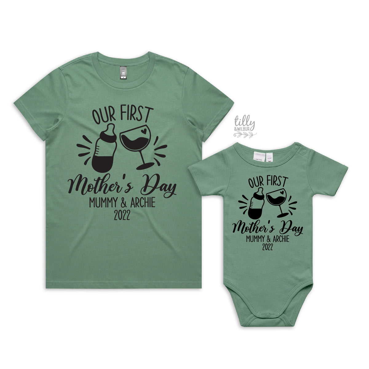Our First Mother&#39;s Day 2022 Matching Outfits, Personalised Mother&#39;s Day Gift, 1st Mother&#39;s Day Gift, Mummy And Me T-Shirts, Mothers Day Gift
