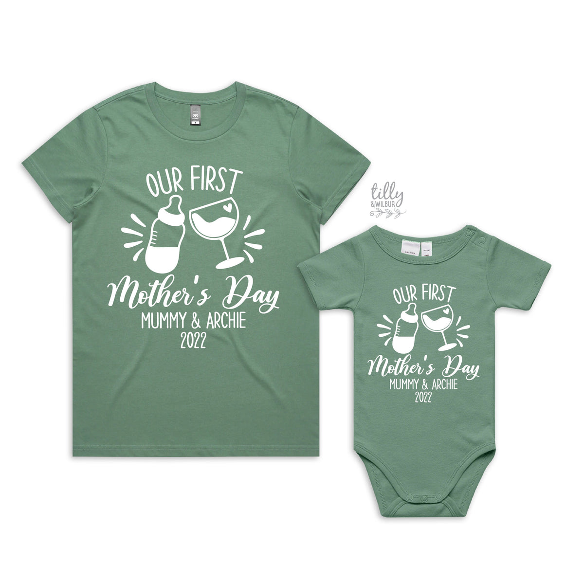 Our First Mother&#39;s Day 2022 Matching Outfits, Personalised Mother&#39;s Day Gift, 1st Mother&#39;s Day Gift, Mummy And Me T-Shirts, Mothers Day Gift