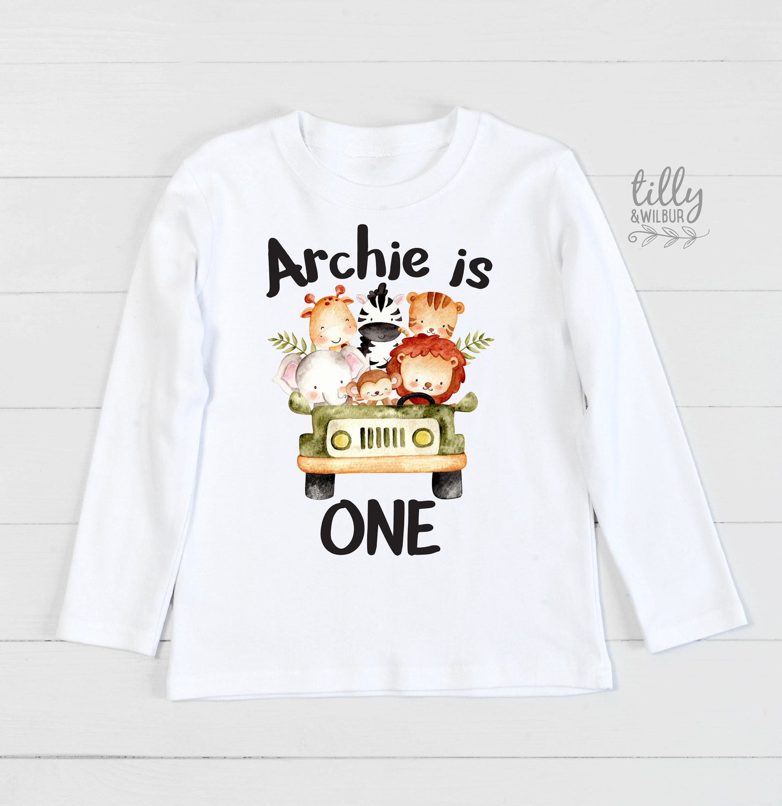 Safari Animal First Birthday T-Shirt, Safari Baby Birthday Gift, 1st Birthday Boy T-Shirt, 1st Birthday Baby Outfit, Jungle Animal Theme