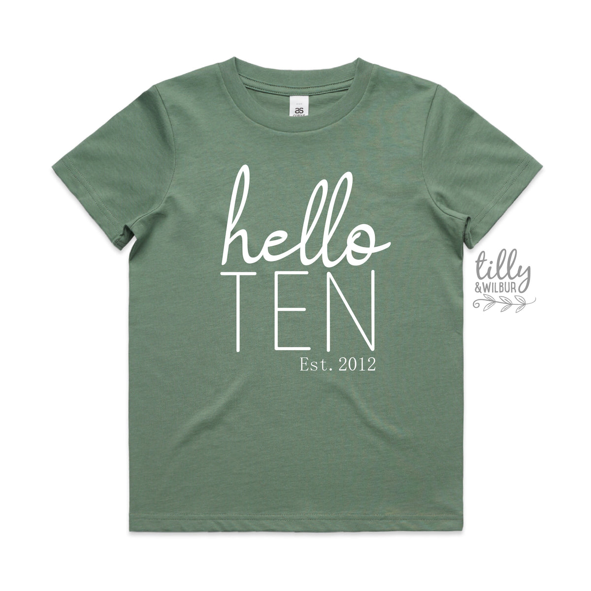 10th Birthday T-Shirt, Hello Ten, Personalised 10 T-Shirt, Ten Year Old Birthday Outfit, 10th Birthday Gift, I Am Ten, Double Digits Shirt