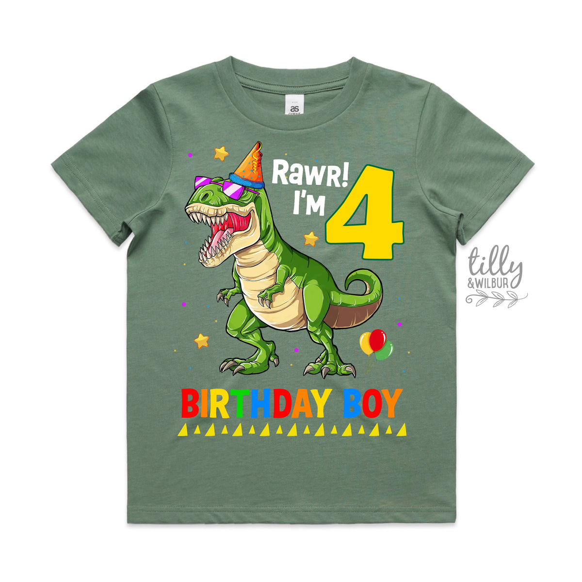 Dinosaur Birthday T-Shirt, Rawr I&#39;m 4, Happy Birthday Dinosaur T-Shirt, Boy&#39;s Dinosaur Birthday T-Shirt , 4th Birthday Dinosaur Theme, Gift