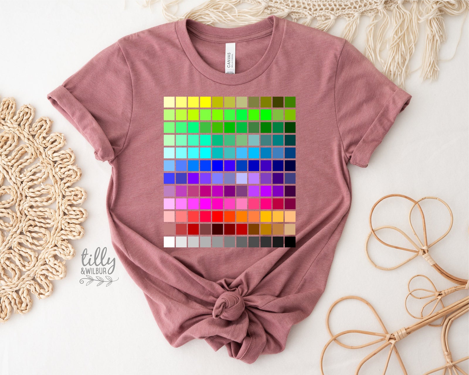 Colour Chart T-Shirt, Pantone T-Shirt, Pantone Colour Chart Print, Designer T-Shirt, Rainbow Pantone Style T-Shirt, Graphic Artist T-Shirt