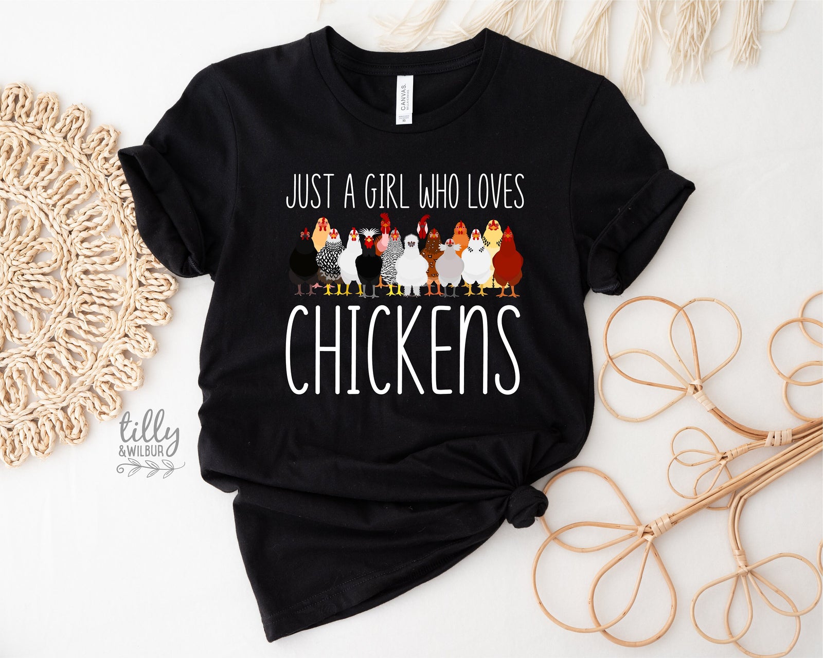 Just A Girl Who Loves Chickens T-Shirt, Chicken Lover T-Shirt, Funny Chicken T-Shirt, Chicken Lover Girl, Loves Peckers, Farm Lover Shirt
