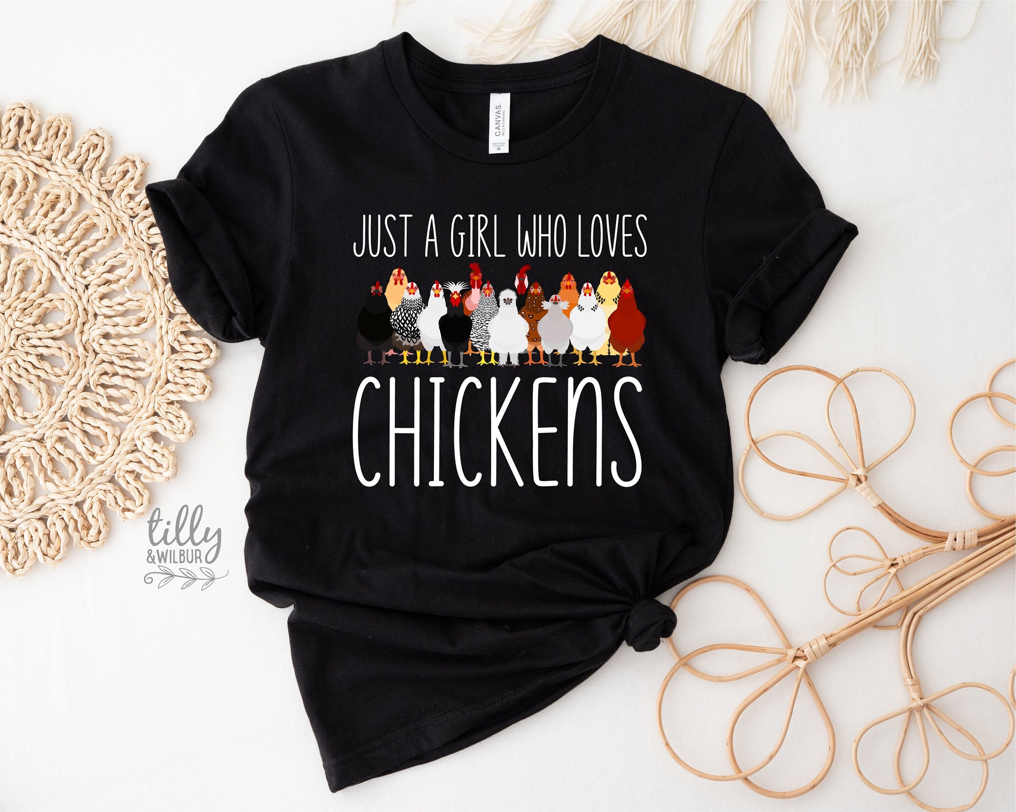 Just A Girl Who Loves Chickens T-Shirt, Chicken Lover T-Shirt, Funny Chicken T-Shirt, Chicken Lover Girl, Loves Peckers, Farm Lover Shirt