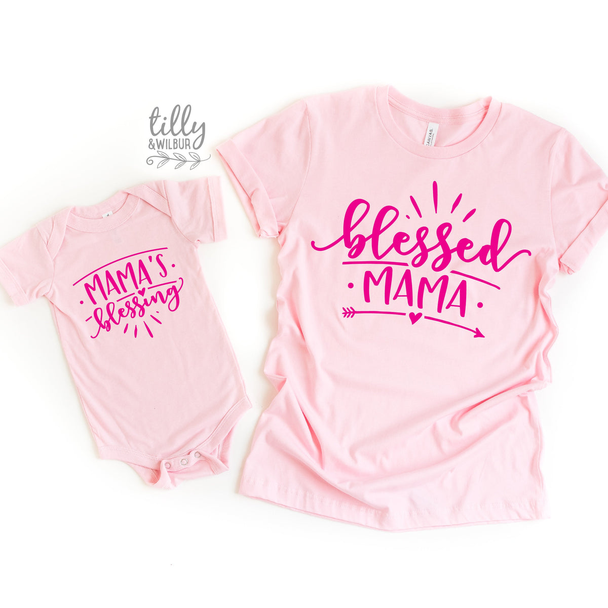 Mummy and Me Matching Shirts, Blessed Mama Shirt, Mama&#39;s Blessing, Mother Daughter, Mother Son Shirt, Baby Shower Gift, Mothers Day Gift