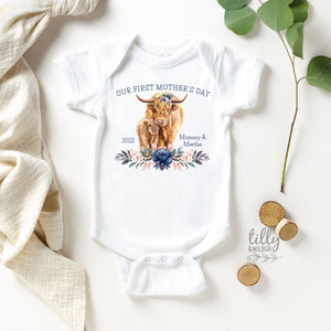 Our First Mother's Day 2022 Onesie, First Mother's Day Bodysuit, Personalised Baby Bodysuit, Mothers Day Onesie, Happy 1st Mother's Day
