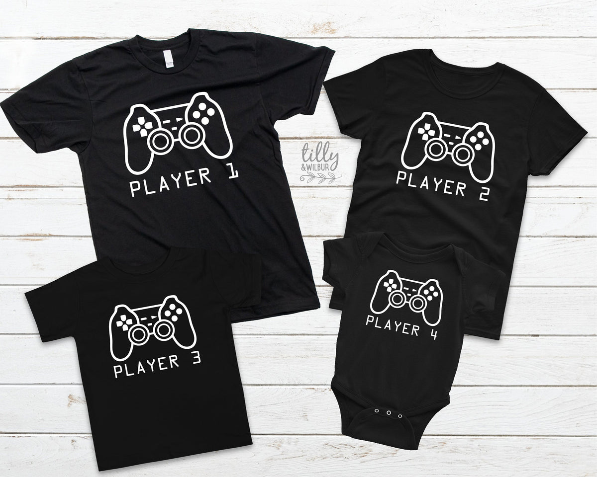 Player 1 Player 2, Father Son Matching Shirts, Matching Dad Baby, Twin Outfits, Sibling Set, Gaming, Father&#39;s Day Gift, Video Gift, Gamer