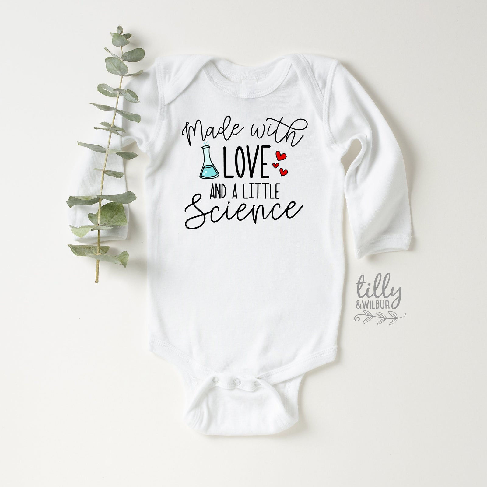 Made With A Lot Of Love And A Little Science Baby Bodysuit, Pregnancy Announcement Onesie, IVF Baby Gift, Worth The Wait, Miracle Baby Gift