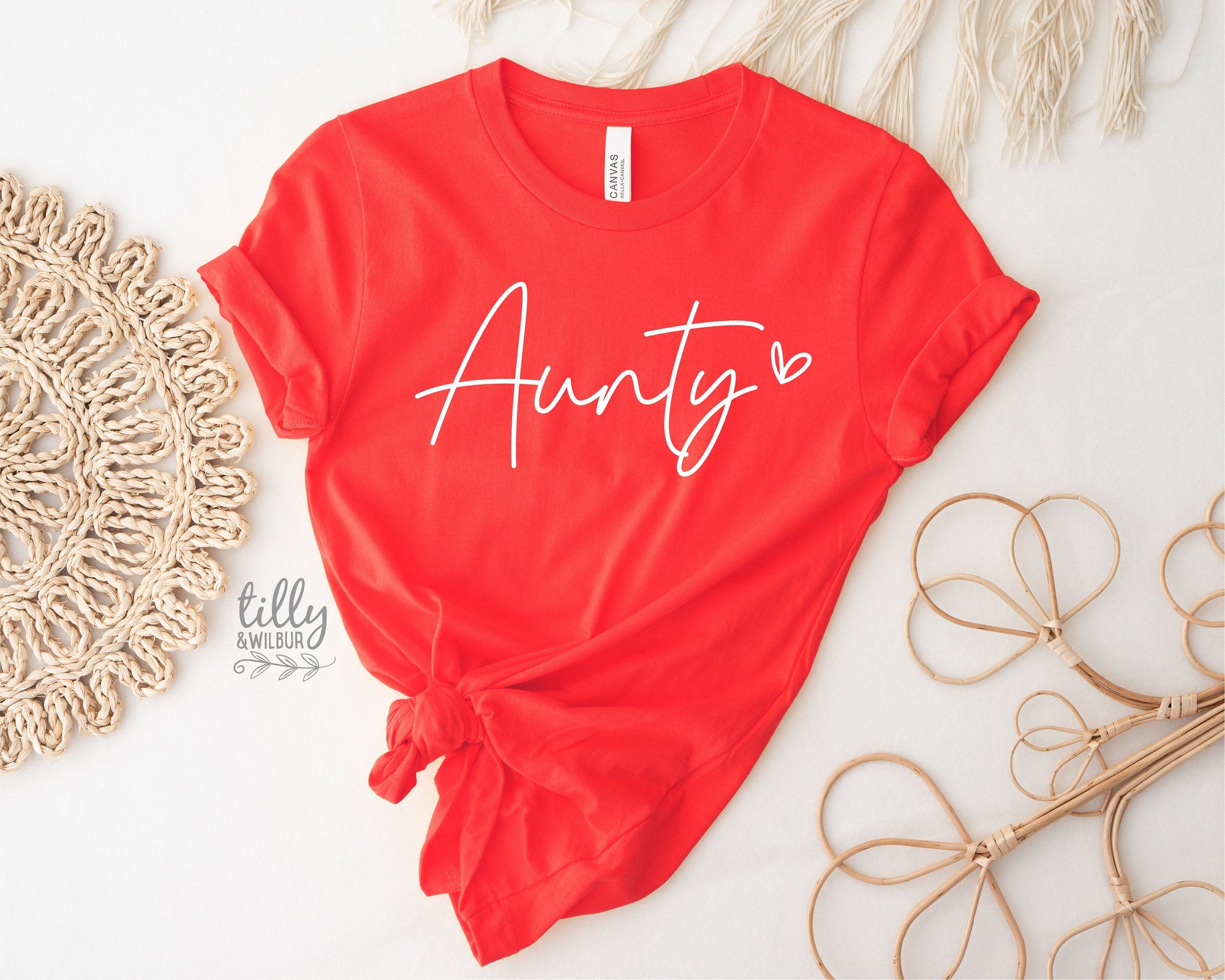 Aunty T-Shirt, Pregnancy Announcement T-Shirt, I'm Going To Be An Aunty, Baby Shower Gift, Aunty, Auntie, Sister Gift, Red With White