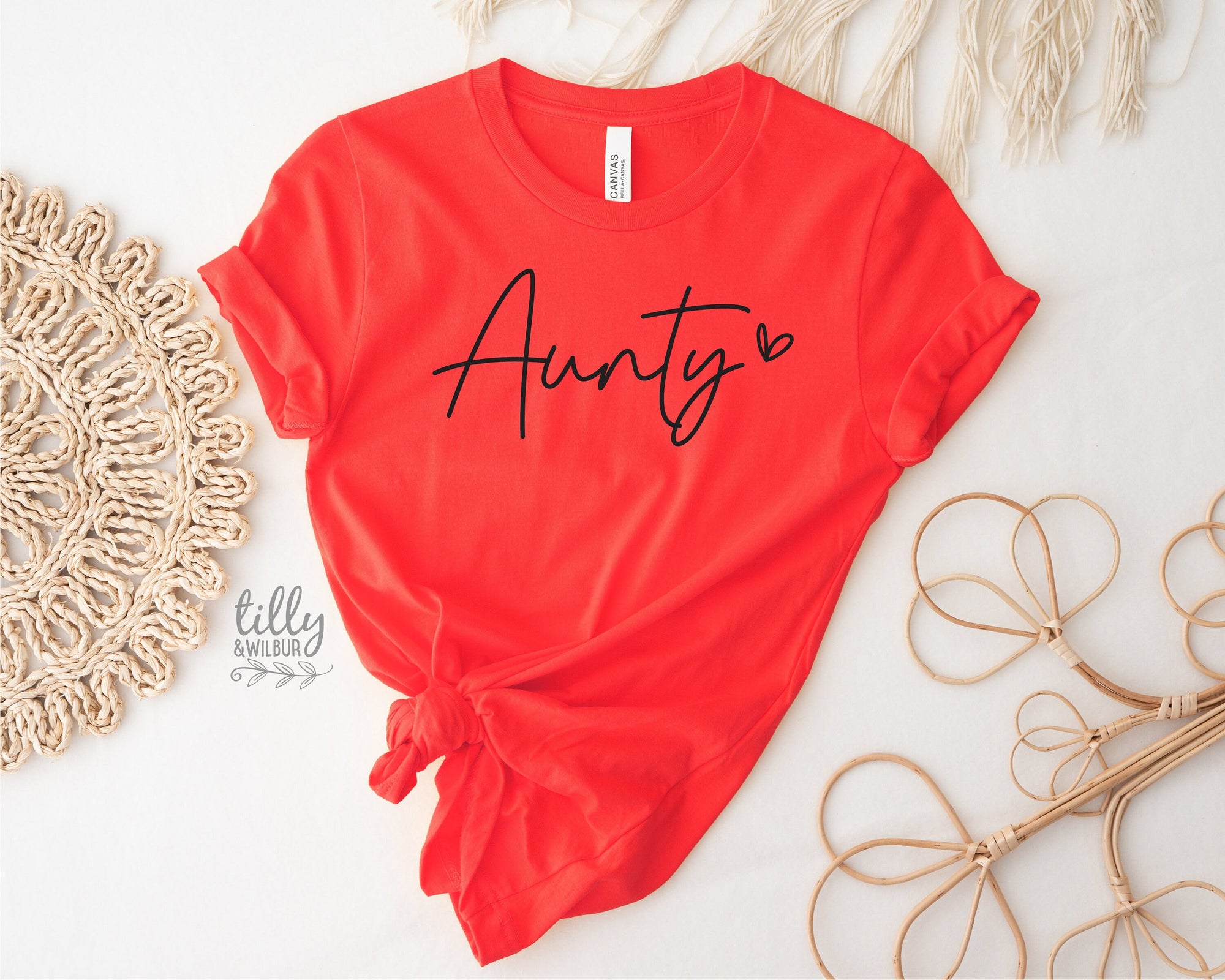 Aunty T-Shirt, Pregnancy Announcement T-Shirt, I'm Going To Be An Aunty, Baby Shower Gift, Aunty, Auntie, Sister Gift, Red With Black
