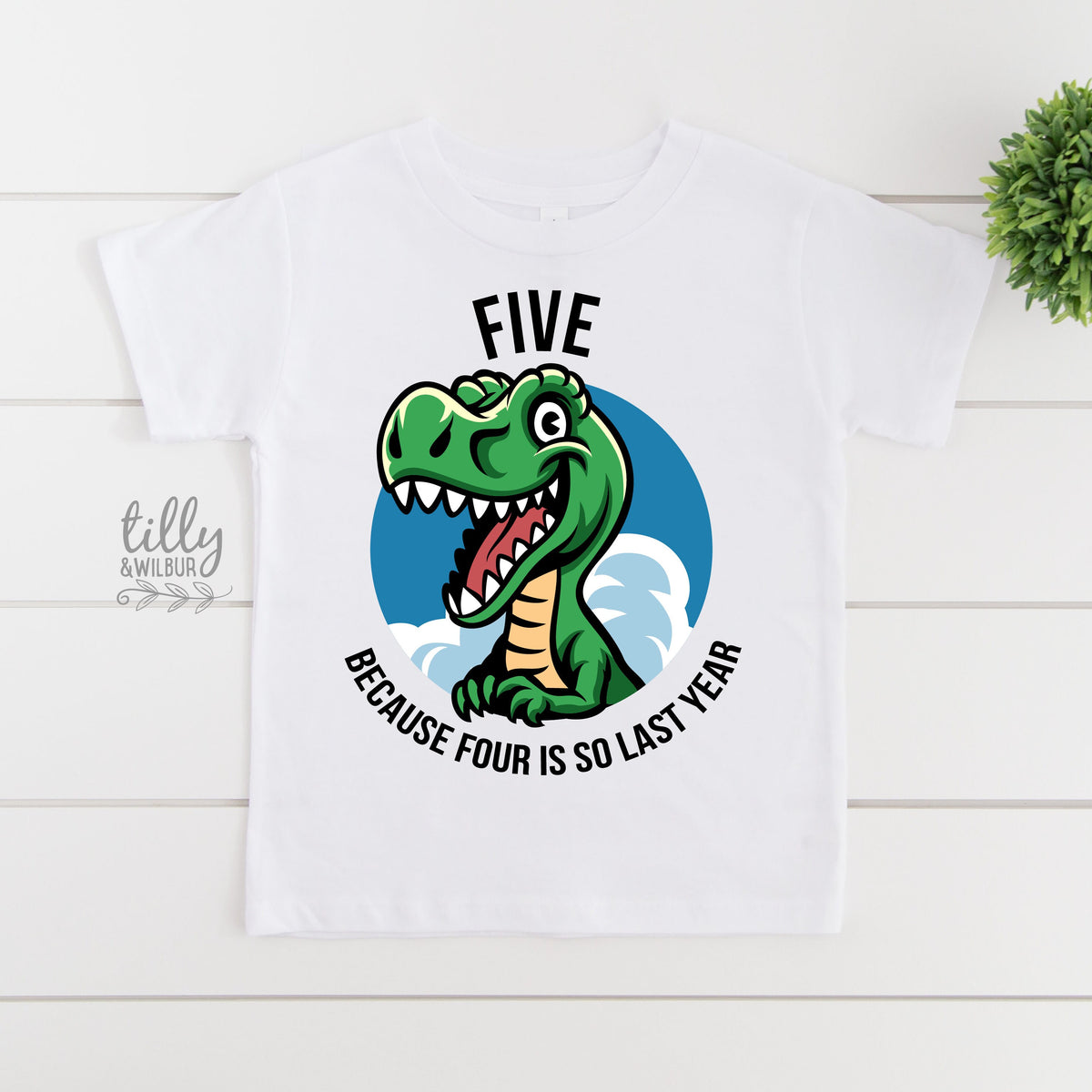 Five Because Four Is So Last Year T-Shirt, 5th Birthday T-Shirt, Dinosaur T-Shirt, Five Year Old Birthday, Fifth Birthday, 5th Birthday Boy