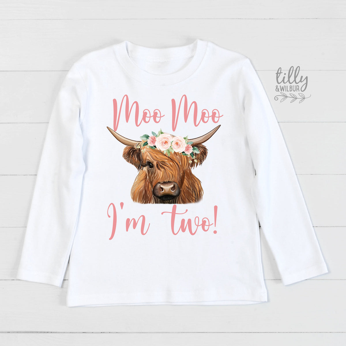 Moo Moo I&#39;m Two Girls 2nd Birthday T-Shirt, Two T-Shirt For Girls, Girls Birthday, Birthday Girl, Farm Animal Birthday, Cow T-Shirt, Girl 2