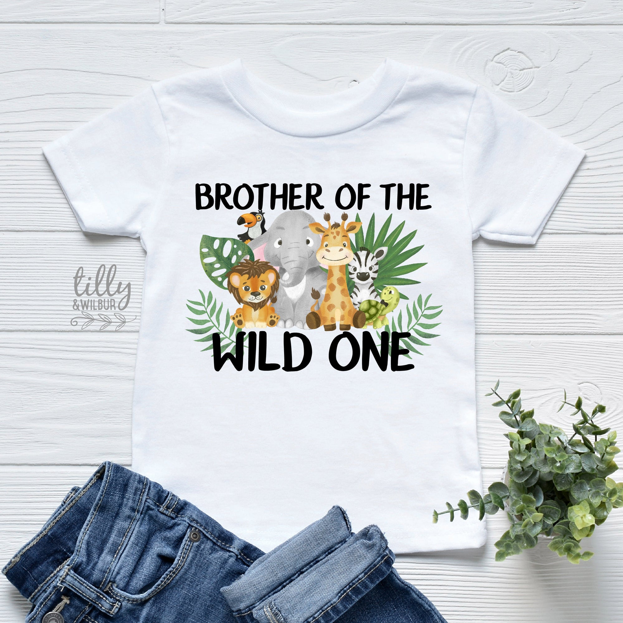 Brother Of The Wild One, Matching Wild One Safari First Birthday Set, Safari Baby Birthday Gift, 1st Birthday T-Shirt, Jungle Animal Theme