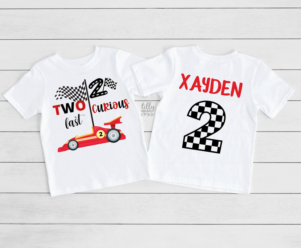 2nd Birthday T-Shirt, Two Fast Two Curious Birthday T-Shirt, 2nd Second Birthday, Two Birthday Gift, Boys 2nd Birthday, Boys Birthday TShirt