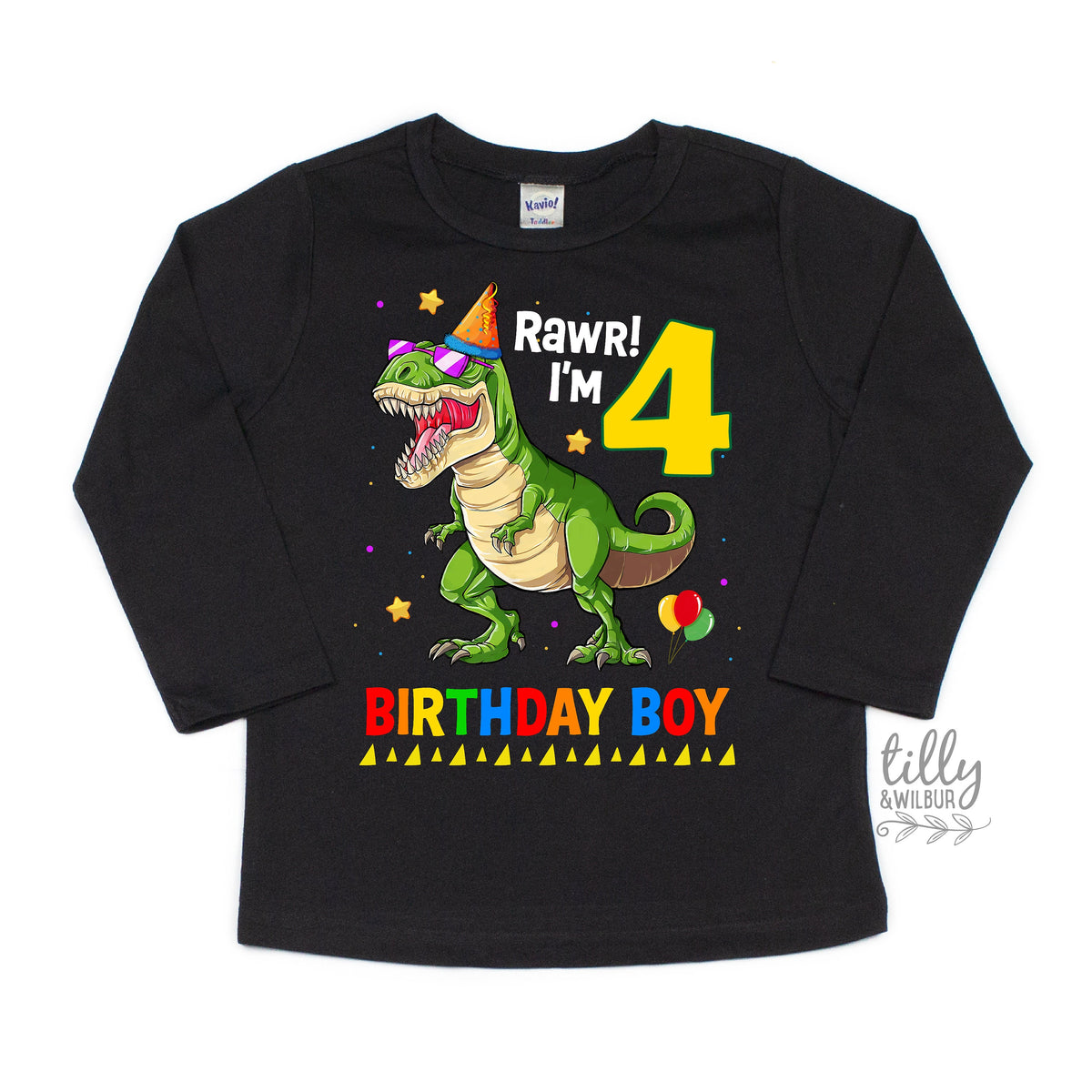 Dinosaur Birthday T-Shirt, Rawr I&#39;m 4, Happy Birthday Dinosaur T-Shirt, Boy&#39;s Dinosaur Birthday T-Shirt , 4th Birthday Dinosaur Theme, Gift