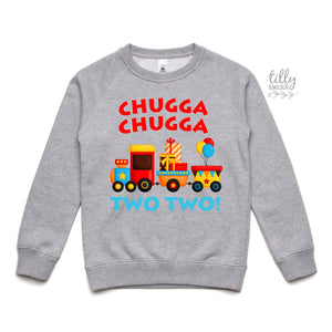 Two Birthday Jumper, Chugga Chugga Two Two Sweatshirt, 2nd Birthday T-Shirt, 2nd Second Birthday Tee, Boys 2nd Birthday, Boys Birthday Crew
