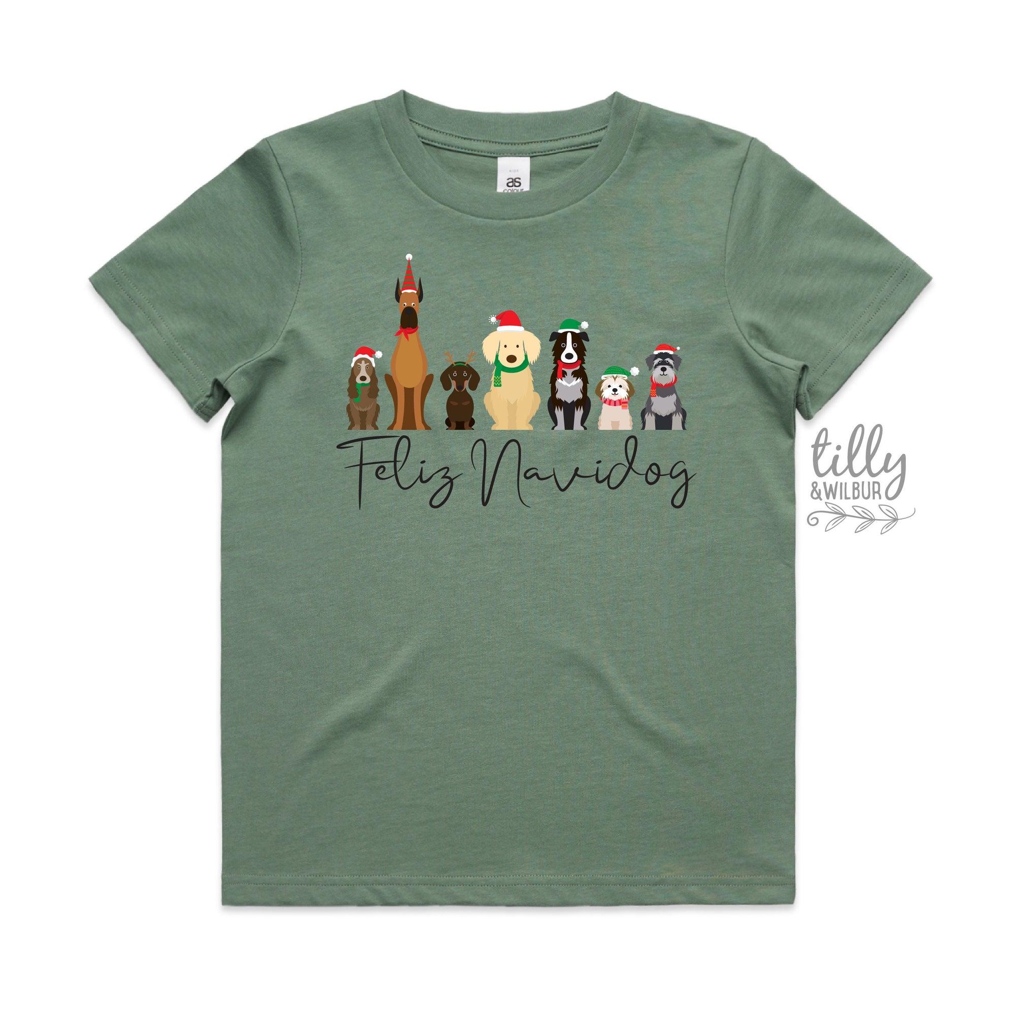 Feliz Navidog Christmas T-Shirt, Dog T-Shirt, Christmas Dog T-Shirt, Dog Christmas T-Shirt, Kid's Dog T-Shirt, Dog Lovers T-Shirt, Spain