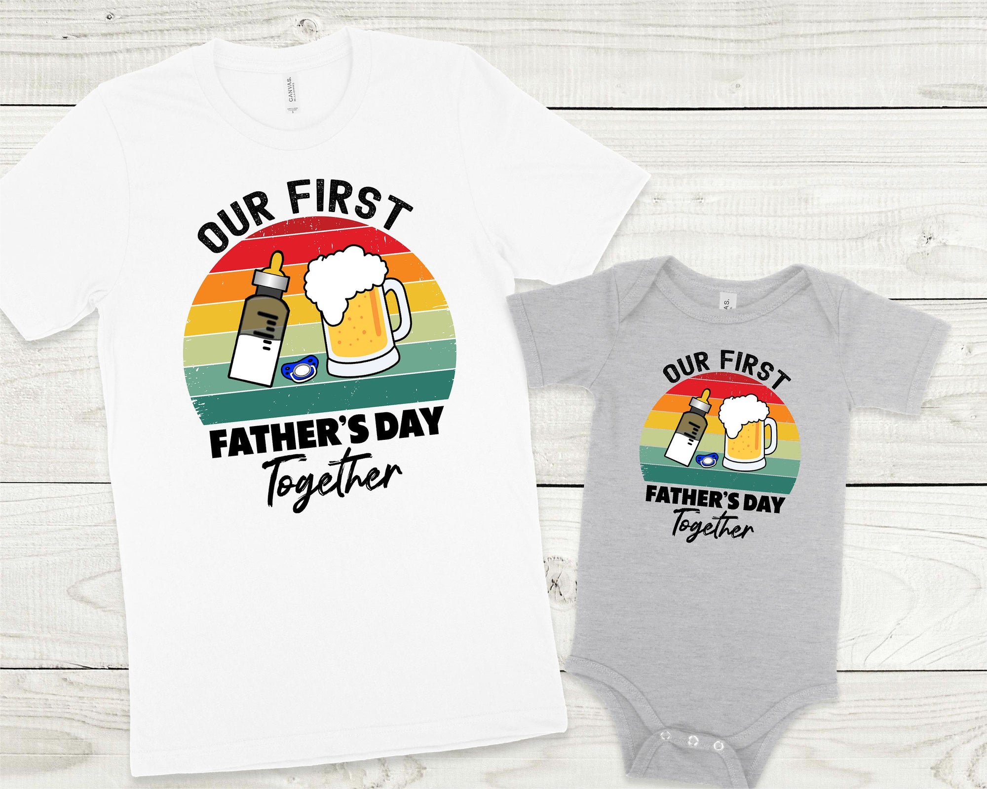 Our First Father's Day Together T-Shirt, Matching Father's Day, Drinking Buddies T-Shirt, Our 1st Father's Day, Father's Day Gift