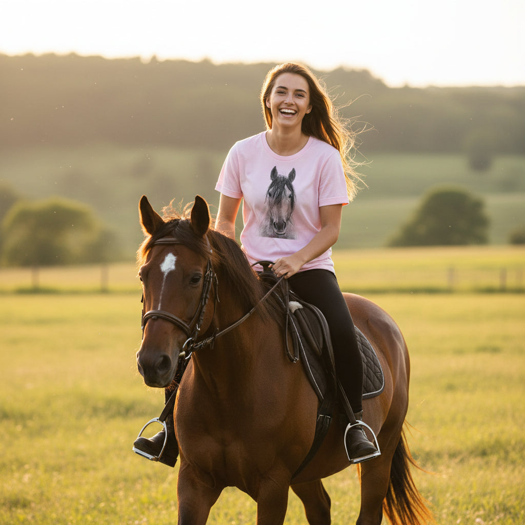 Horse T-Shirt, Women's Horse T-Shirt, Equestrian Gift, Horse Riding TShirt, Just A Girl Who Loves Horses, Horse Art, Horse Owner, Horse Gift