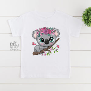 Koala T-Shirt, Girls Koala T-Shirt, Someone In Australia Loves Me, Australia Gift, Australiana Gift, Aussie Overseas Gift