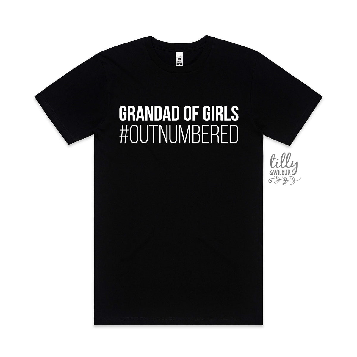 Grandad T-Shirt, Grandad Of Girls #Outnumbered, Father&#39;s Day T-Shirt, Father&#39;s Day Gift, Grandpa Gift, Grandfather T-Shirt, Funny T-Shirt