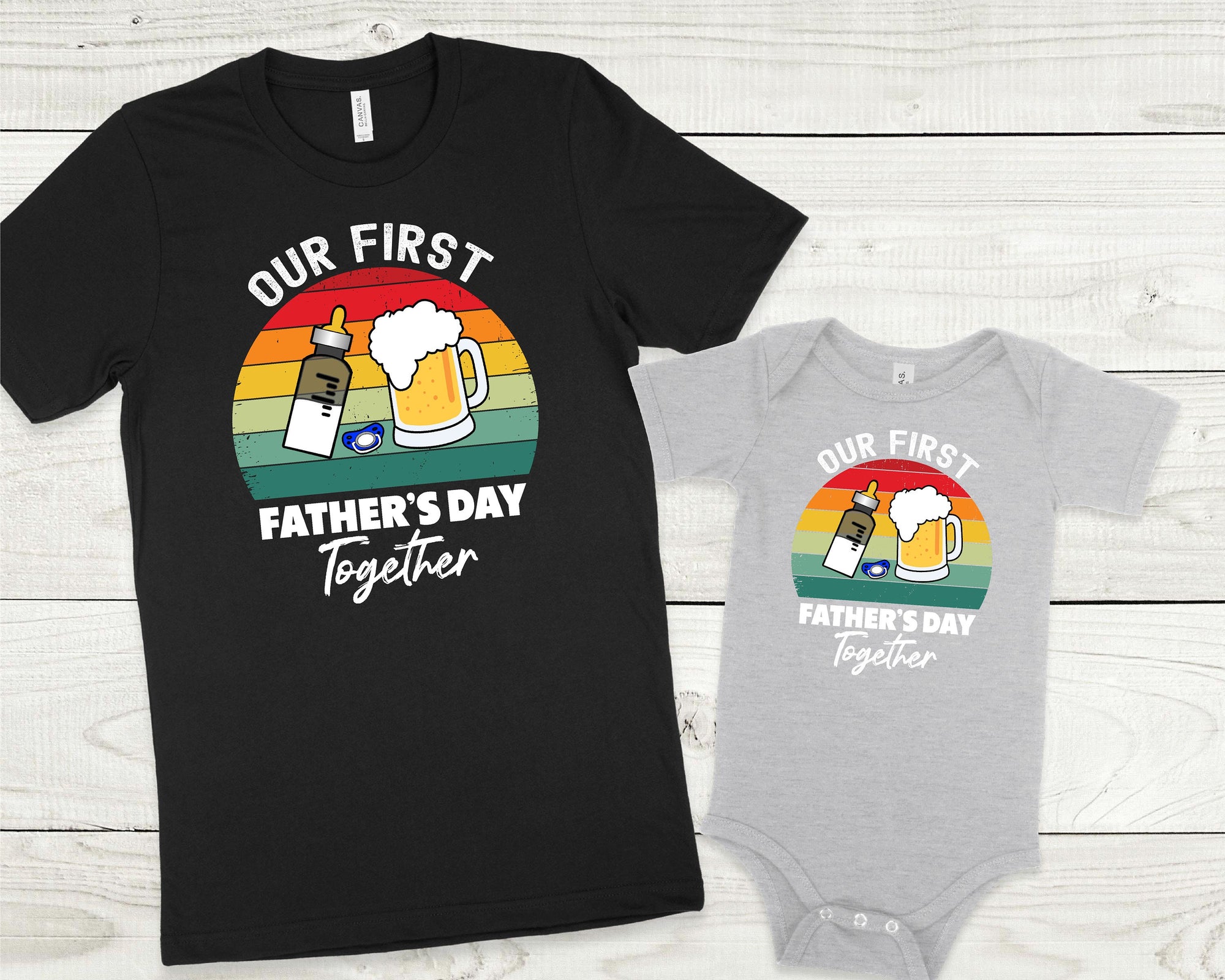Our First Father's Day Together T-Shirt, Matching Father's Day, Drinking Buddies T-Shirt, Our 1st Father's Day, Father's Day Gift