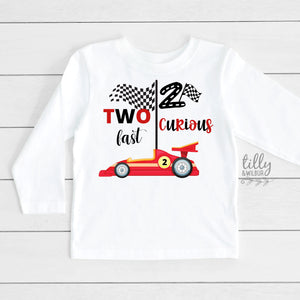 2nd Birthday T-Shirt, Two Fast Two Curious Birthday T-Shirt, 2nd Second Birthday, Two Birthday Gift, Boys 2nd Birthday, Boys Birthday TShirt