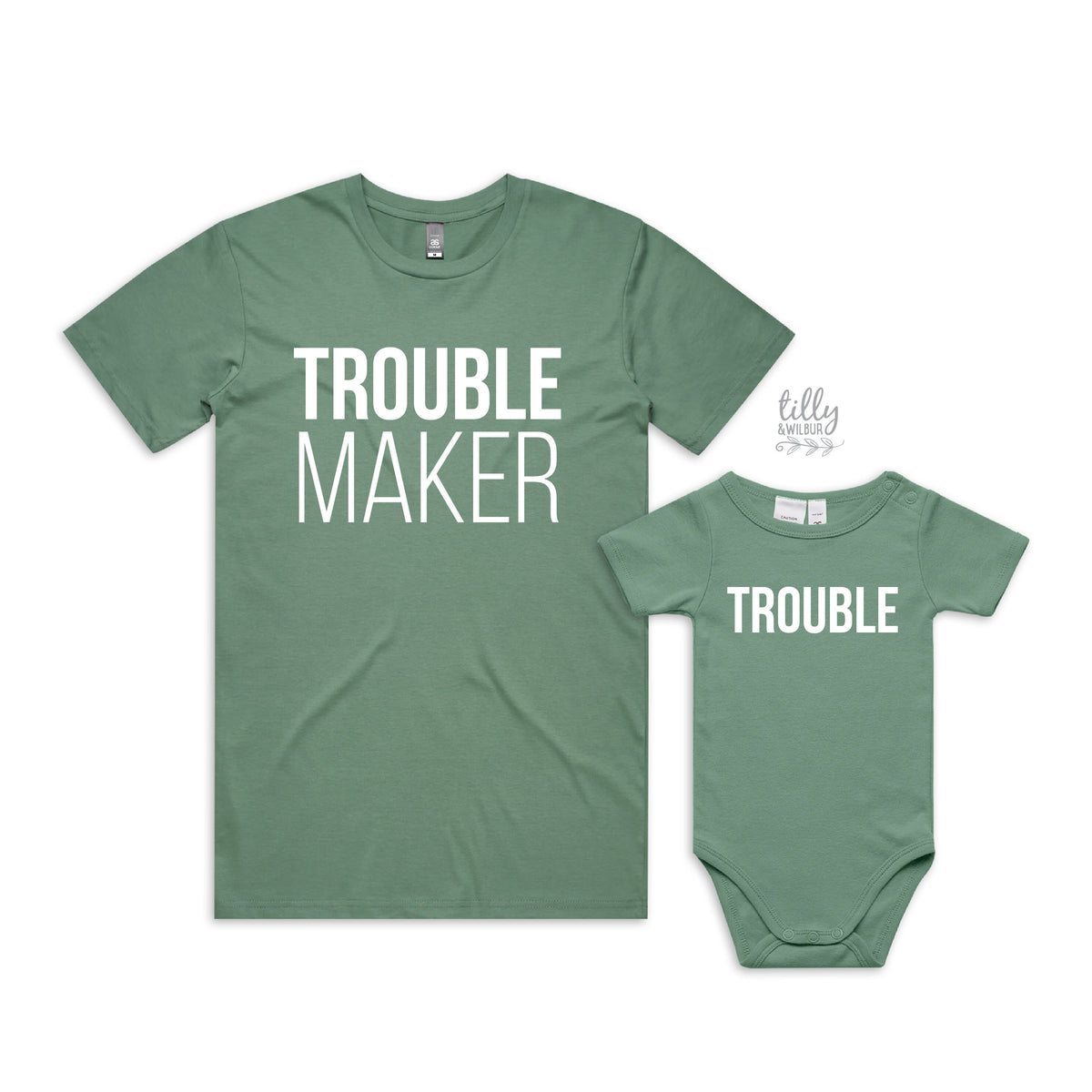 Trouble Maker, Trouble Father Son, Daddy Daughter Matching Shirts, Matching Dad And Baby, Father&#39;s Day Gift, Newborn Gift, New Dad T-Shirt