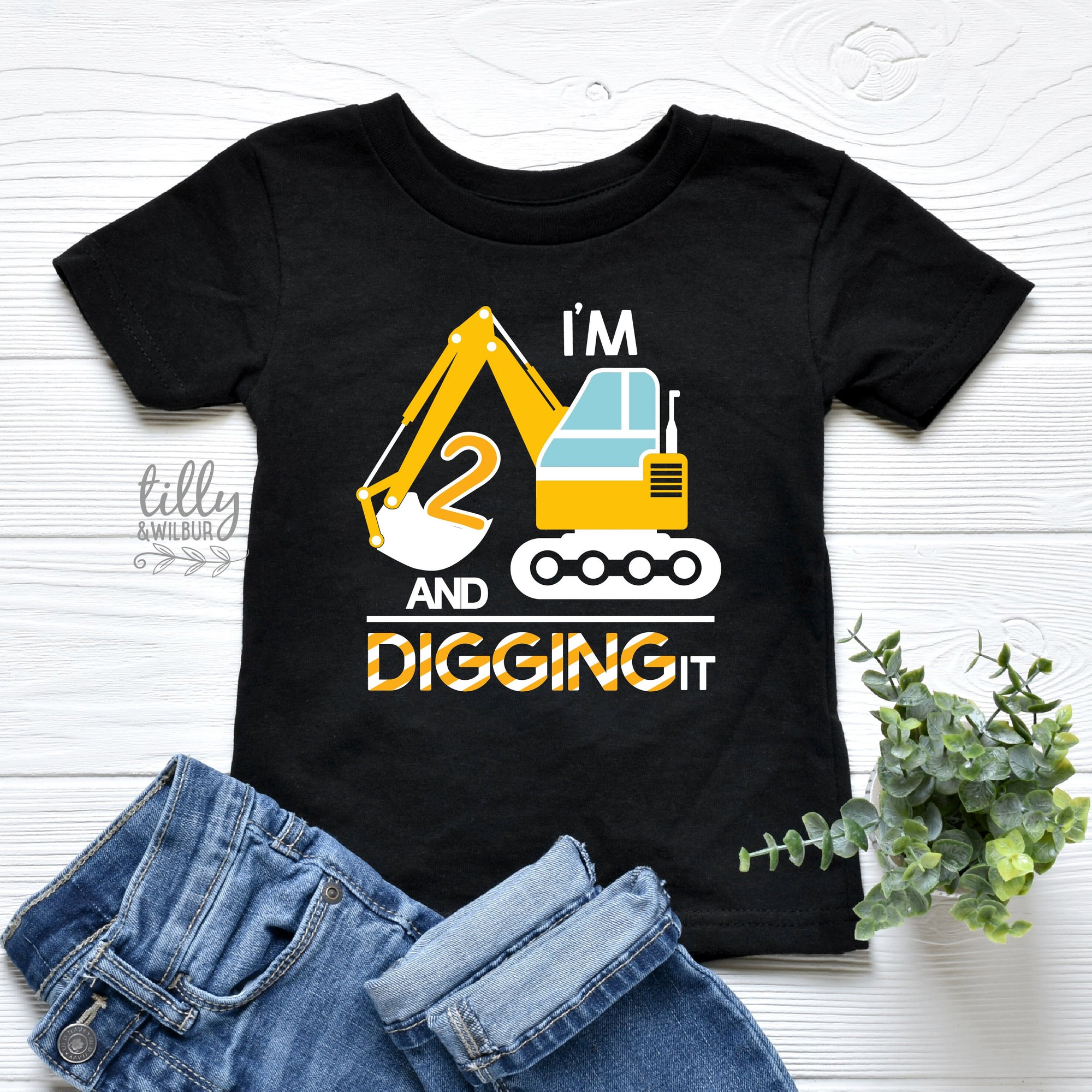 I'm Two And Digging It T-Shirt, I Dig Being Two Birthday T-Shirt, 2nd Birthday T-Shirt, 2nd Second Birthday Tee, Two Birthday Gift, Boy 2