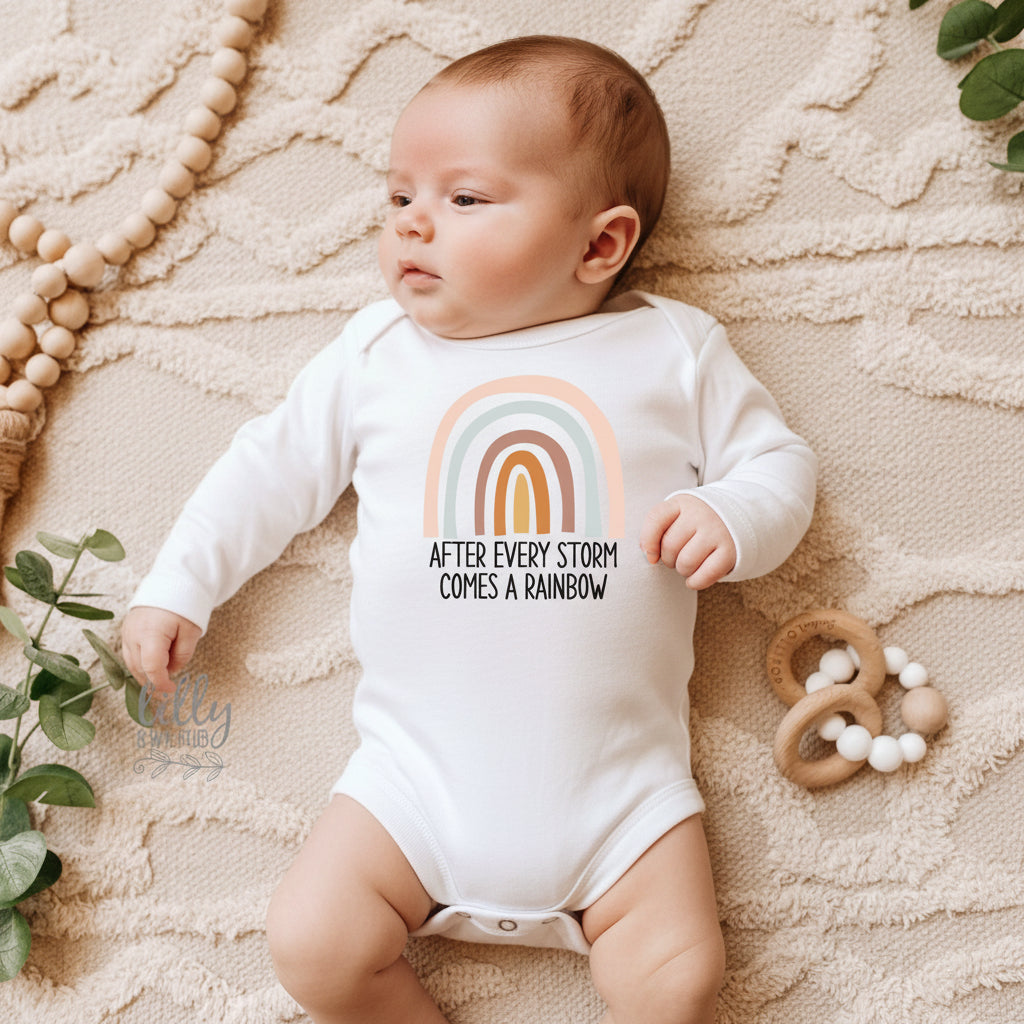 Rainbow Baby Bodysuit, After Every Storm Comes A Rainbow, Baby Announcement, Baby Shower Gift, Pregnancy Announcement, Newborn Baby Gift