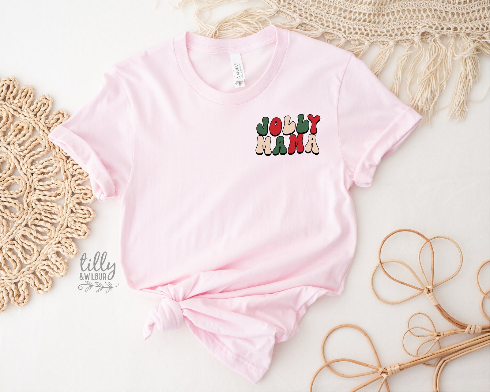 Jolly Mama Christmas T-Shirt, Christmas Tree T-Shirt, Jolly Mama T-Shirt, Family Holiday Tee, Women's Christmas T-Shirt, Xmas Gift For Her