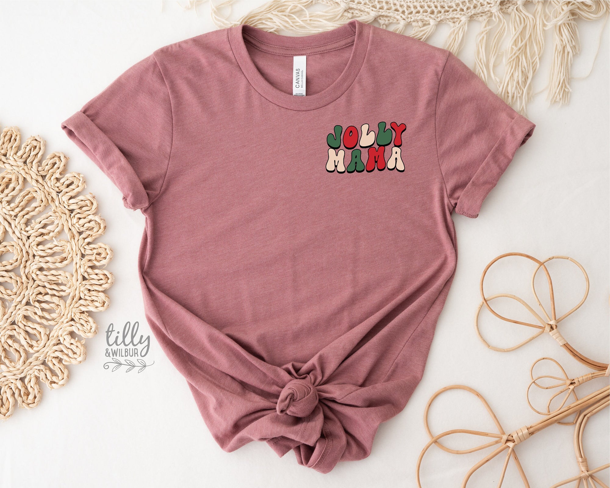 Jolly Mama Christmas T-Shirt, Christmas Tree T-Shirt, Jolly Mama T-Shirt, Family Holiday Tee, Women's Christmas T-Shirt, Xmas Gift For Her
