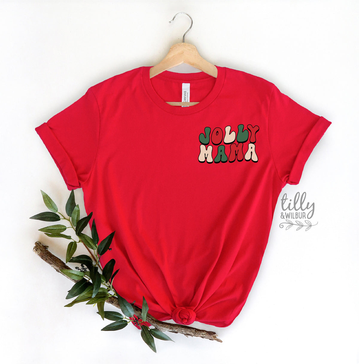 Jolly Mama Christmas T-Shirt, Christmas Tree T-Shirt, Jolly Mama T-Shirt, Family Holiday Tee, Women's Christmas T-Shirt, Xmas Gift For Her